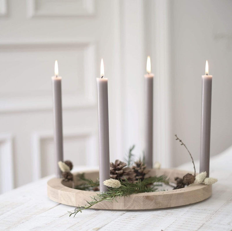 Eulenschnitt Adventskranz aus Eiche, Ø 36 cm Outlet