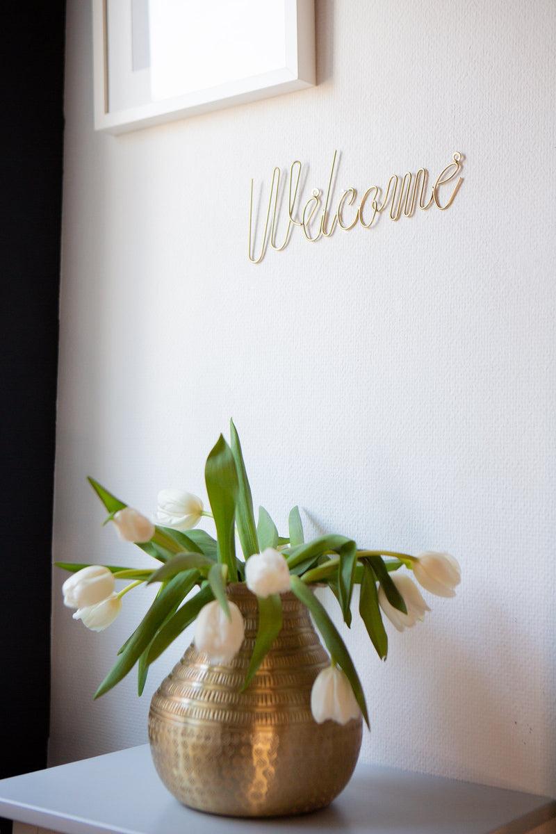 LaLe Living Deko Schriftzug Welcome in Gold, 27.5 x 11.5 cm Limitierter Zeitrabatt