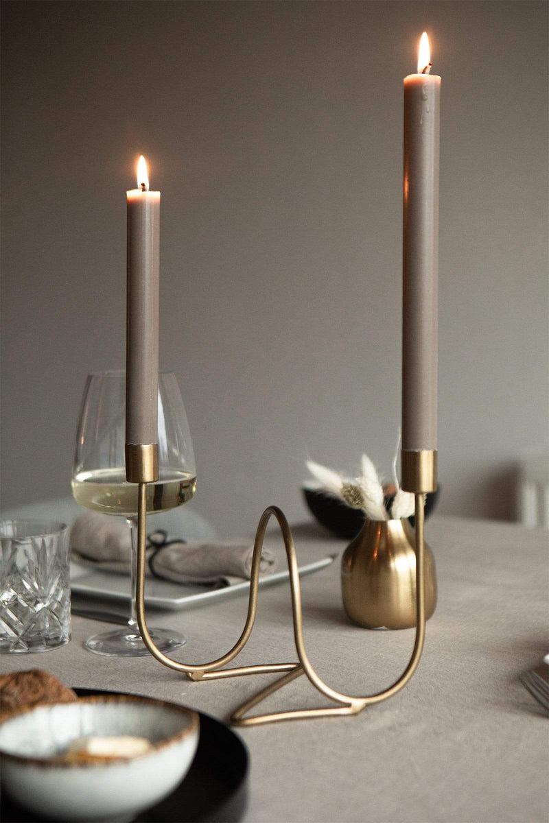 LaLe Living Kerzenständer "Yeni" aus Eisen in Gold, 11x17cm Großer Ausverkauf