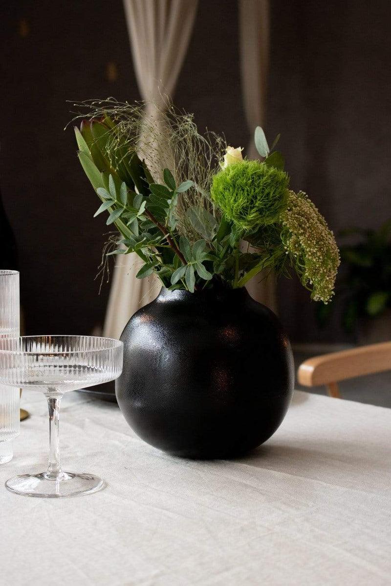 LaLe Living Vase "Siyah" aus Eisen in Schwarz, Ø15,5x14,5cm Begrenztes Angebot