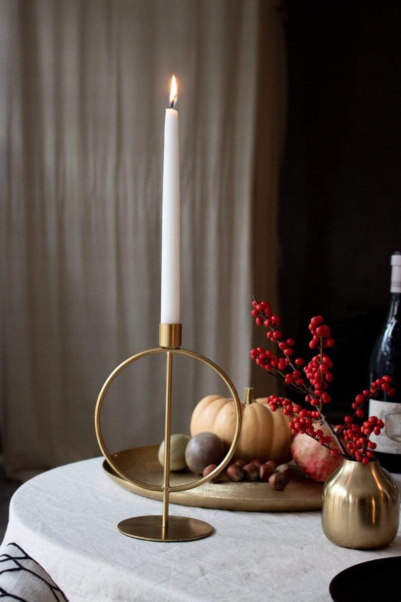 LaLe Living Kerzenständer "Halka" aus Eisen in Gold, 15,5x22cm Black Friday