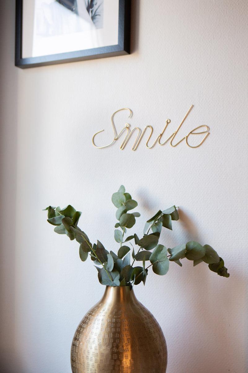 LaLe Living Deko Schriftzug Smile in Gold, 30 x 13 cm Weihnachtsangebot