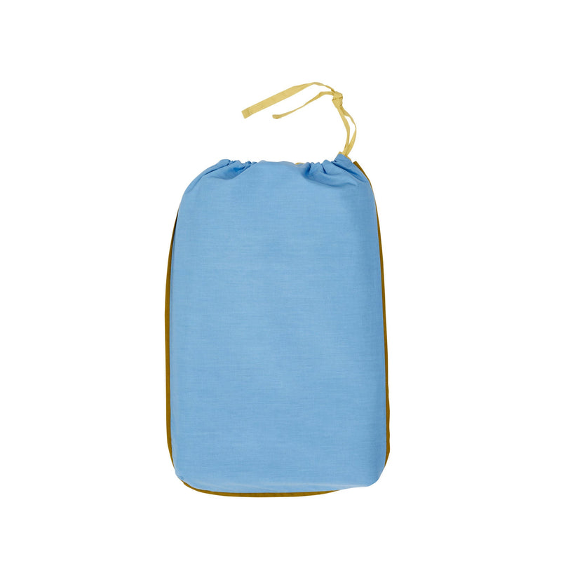 Hübsch Aki Bettwäsche 80/200 Blau/Gelb Große Rabatte