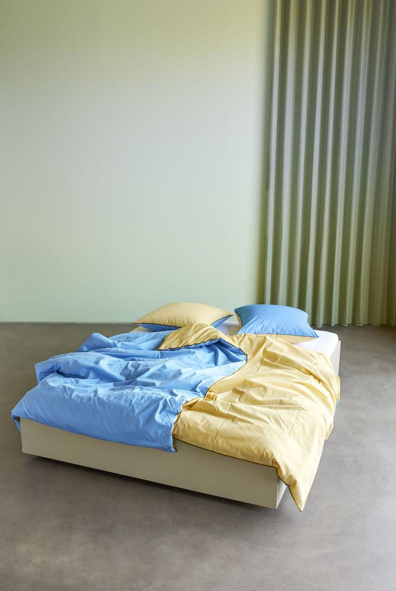 Hübsch Aki Bettwäsche 80/200 Blau/Gelb Große Rabatte