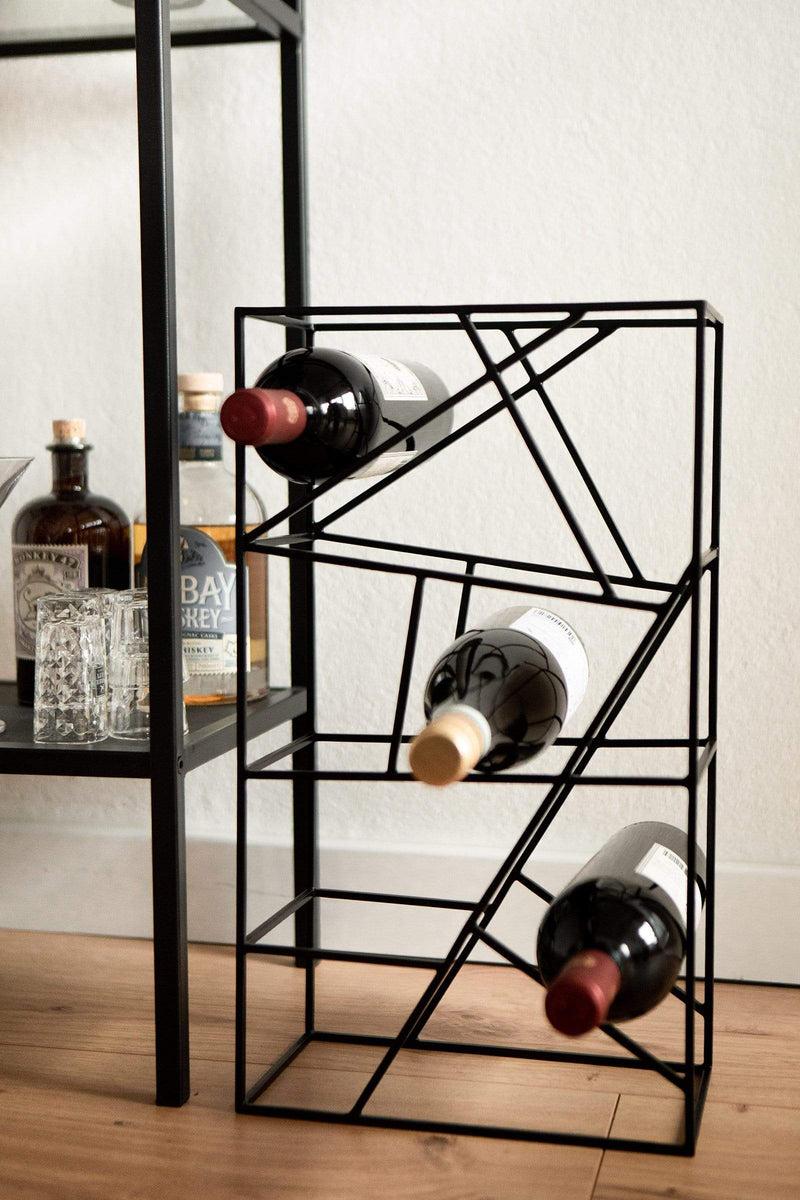 LaLe Living Weinregal "Vino" aus Eisen, Schwarz 26x45,5cm Begrenzt auf 3 Tage