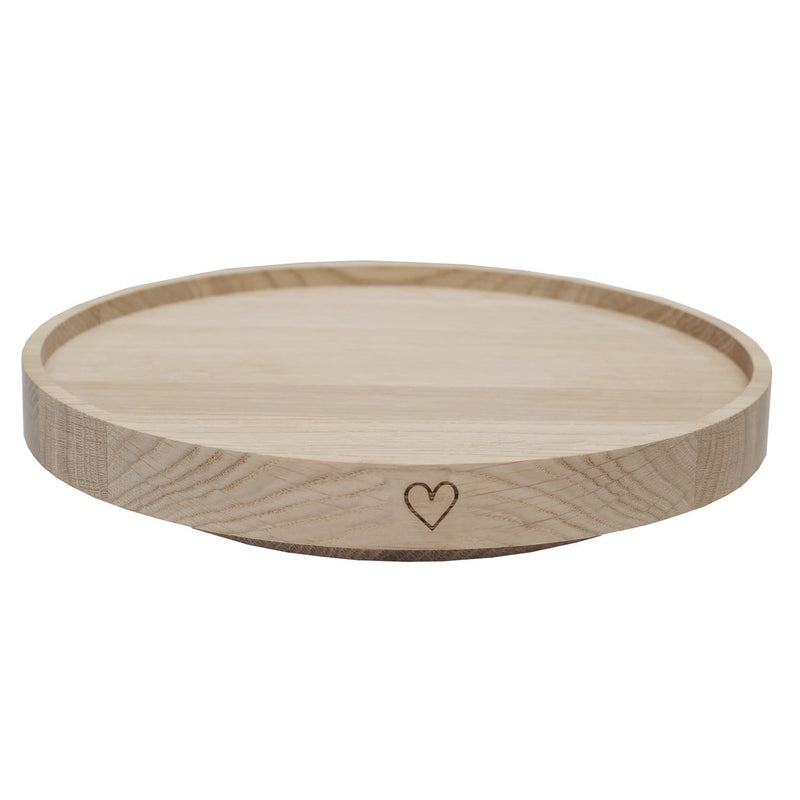 Eulenschnitt Drehteller aus Eiche, Ø 28 cm Valentinstagsangebot