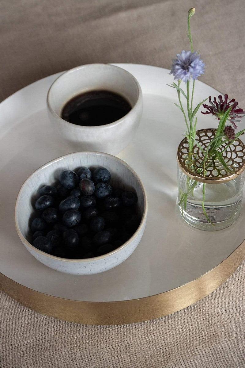 LaLe Living Serviertablett Glam aus Eisen in Gold/Weiß, Ø31 cm Exklusive Angebote