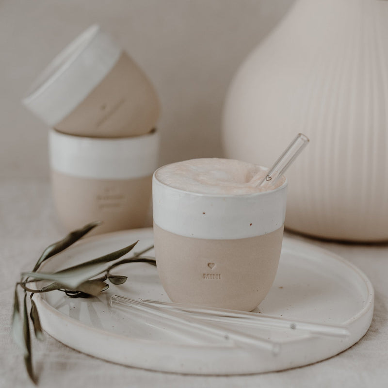 Eulenschnitt Kleiner Becher Mini aus Steingut Räumungsverkauf