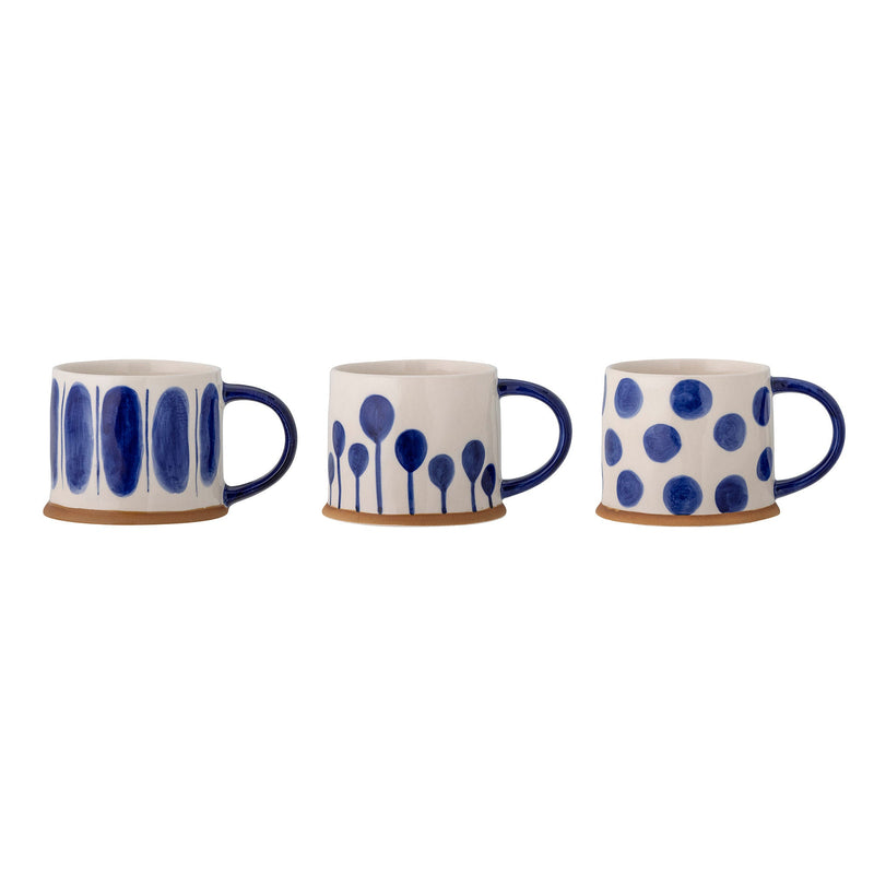 Creative Collection Linora Becher Set 3 tlg. in Blau, Steingut