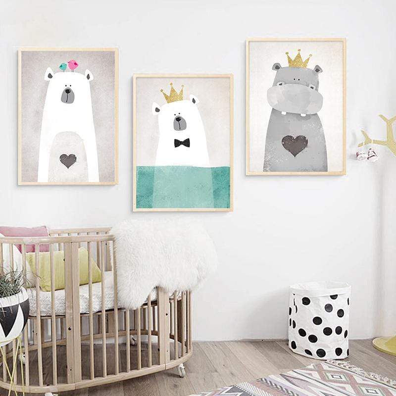 LaLe Living Bild Leinwanddruck Hippo A3 / A4 Im Verkauf