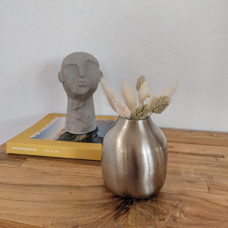 LaLe Living Vase "Basit" aus Eisen Silber, klein Ø8x10cm Letzter Tag