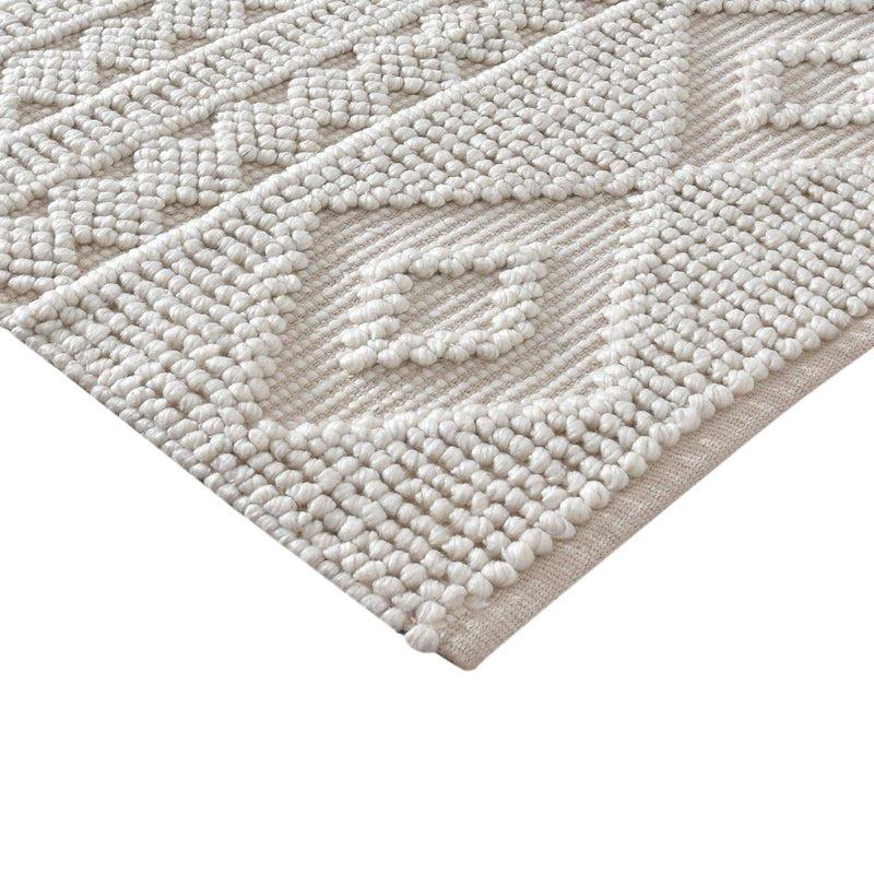 LaLe Living Teppich Doku aus PET Garn in Elfenbeinweiß, 150 x 80 cm Bis zu 50% Rabatt