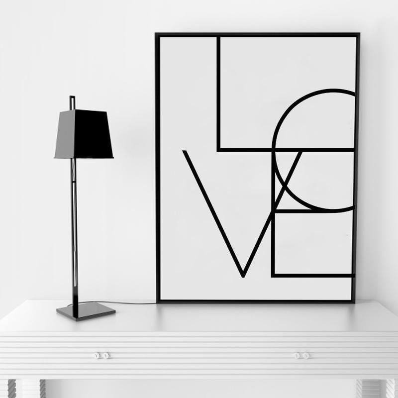 LaLe Living Bild Leinwanddruck mit Love Schriftzug A3 / A4 Super Rabatt