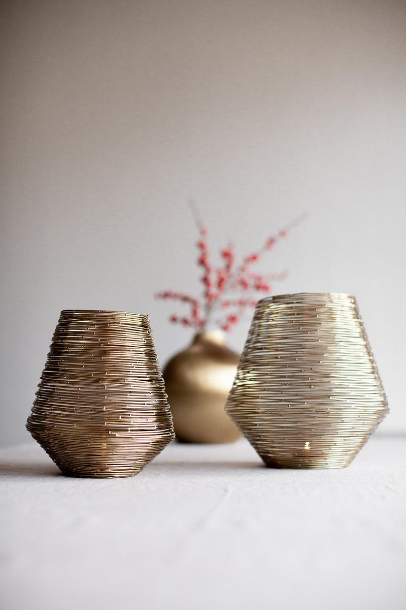 LaLe Living Laterne Elio in Gold, 2er Set Auslauf