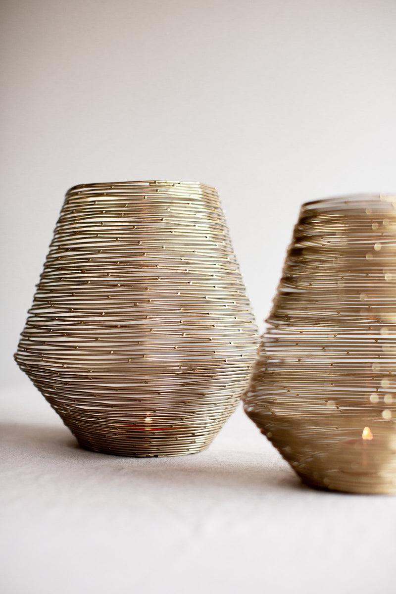 LaLe Living Laterne Elio in Gold, 2er Set Auslauf