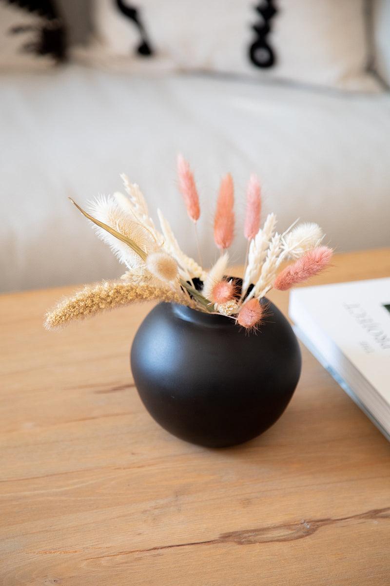 LaLe Living Vase "Soyah" aus Eisen in Schwarz, Ø14,5x13,5cm Angebote