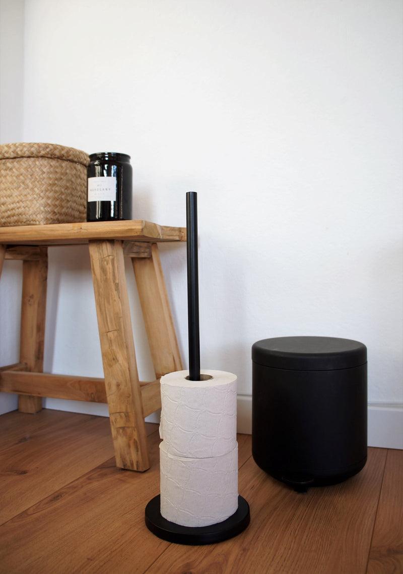 LaLe Living Toilettenpapierständer Nuri in Schwarz, Ø12x46 cm Großer Ausverkauf