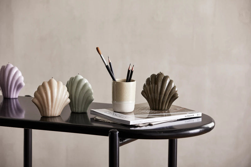 Nordal Muschel Kerze in Sand, 12,5cm, 14std. Brenndauer Preisnachlass