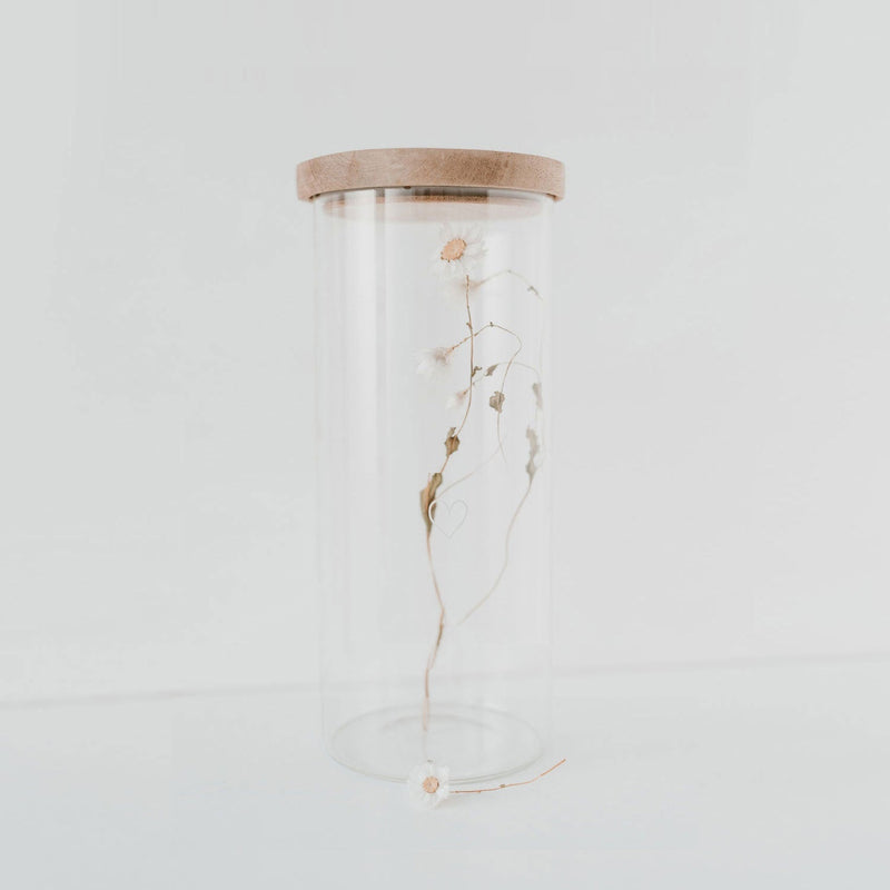 Eulenschnitt Vorratsglas mit Herzaufdruck in Weiß, Ø 11cm Saisonschlussverkauf