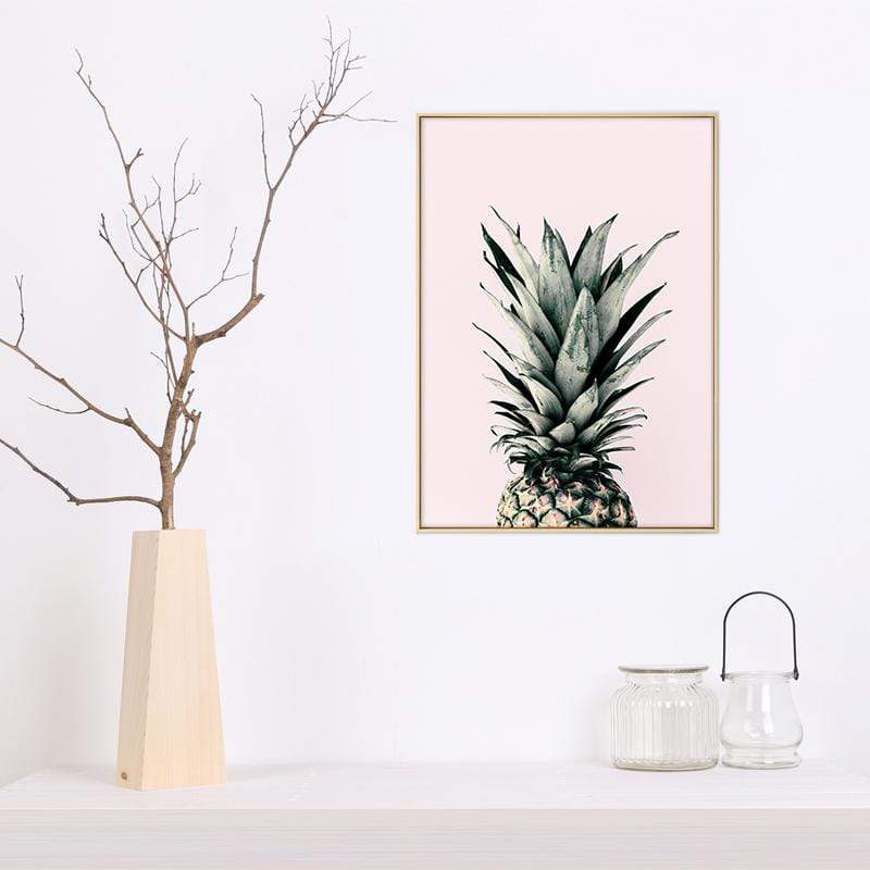 LaLe Living Bild Leinwanddruck mit Ananas Rosa Motiv Begrenzte Freigabe