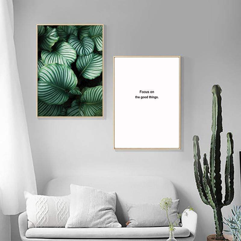 LaLe Living Bild Leinwanddruck Blätter "Urban Jungle" A3 / A4 Kostenloser Versand international