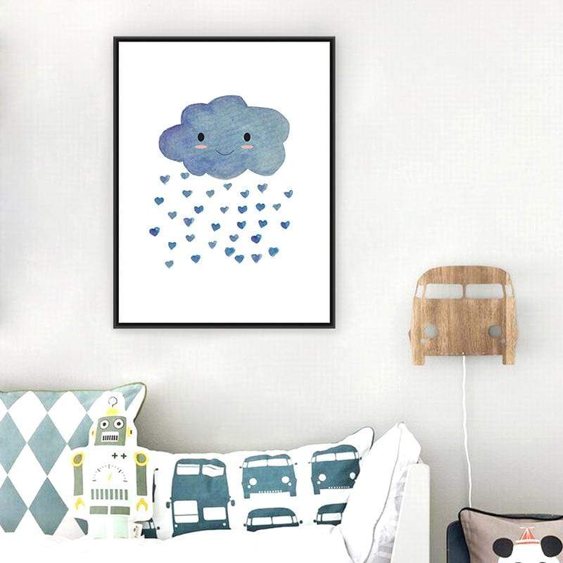 LaLe Living Bild Leinwanddruck mit süßer Wolke als Motiv A3 / A4 Fabrikladen