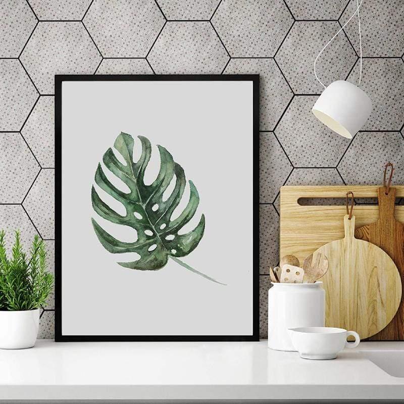LaLe Living Bild Leinwanddruck mit Monstera Deliciosa Pflanzen Motiv in A3 Fabrik Onlineshop