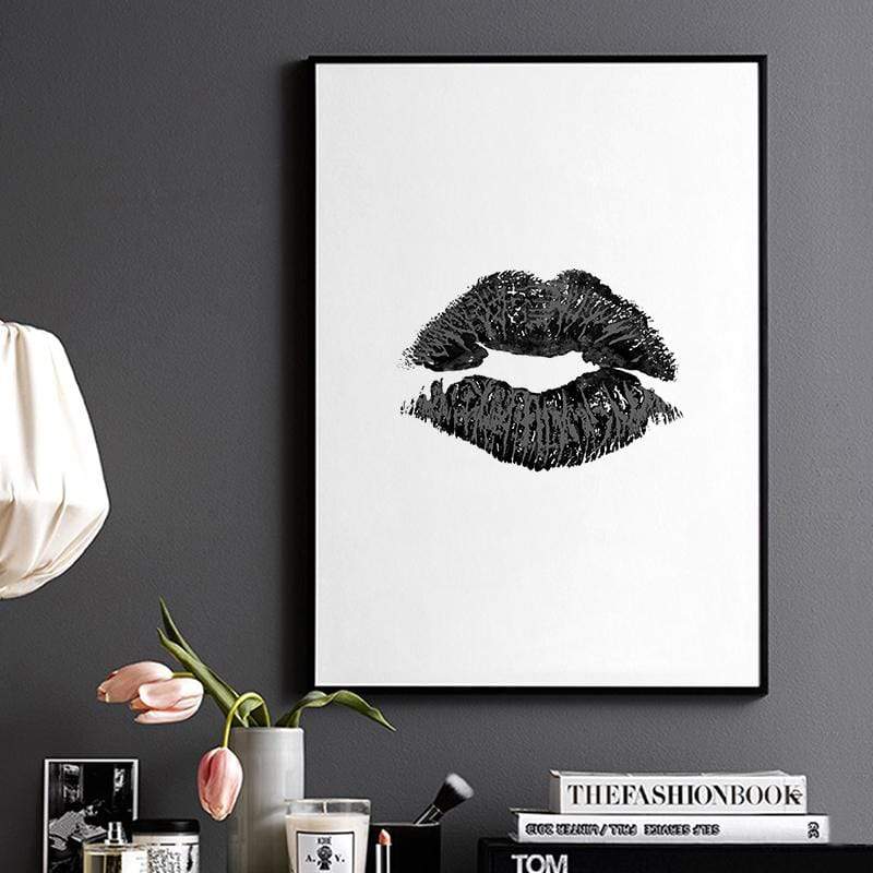 LaLe Living Bild Leinwanddruck mit black lips Motiv in A3 / A4 Fabrikpreis