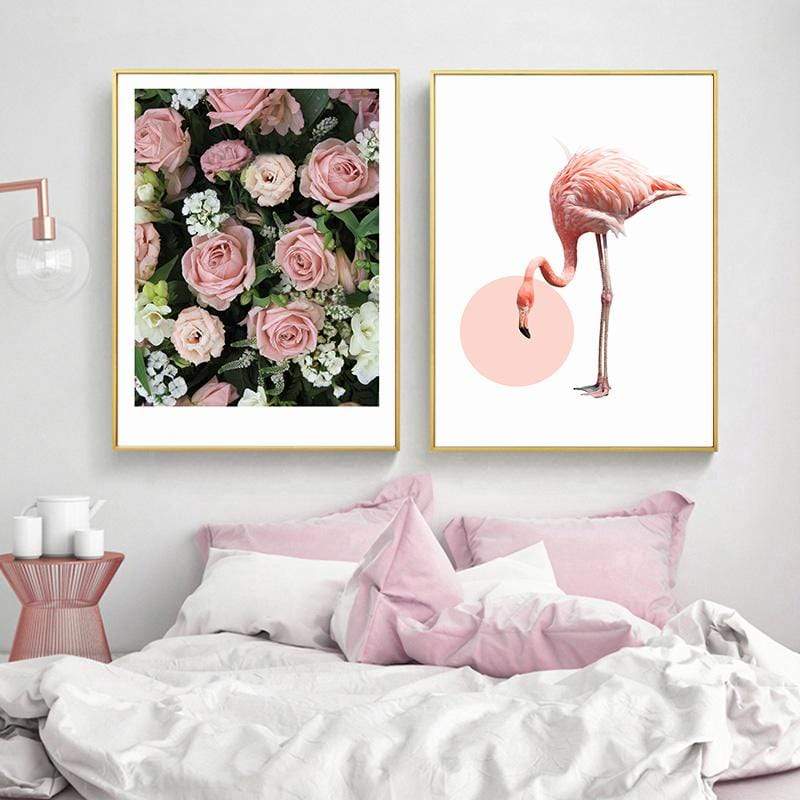 LaLe Living Bild Leinwanddruck mit Flamingo Motiv A4 21x30cm Weihnachtsangebot