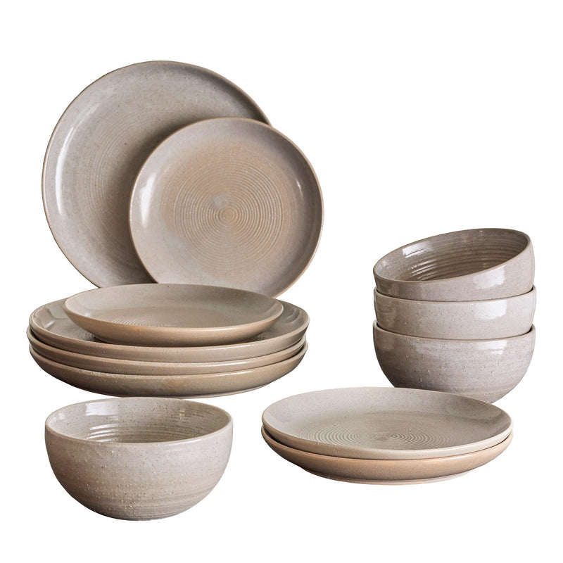 Bloomingville Taupe Geschirr-Set, Grau, Steingut Lagerräumung