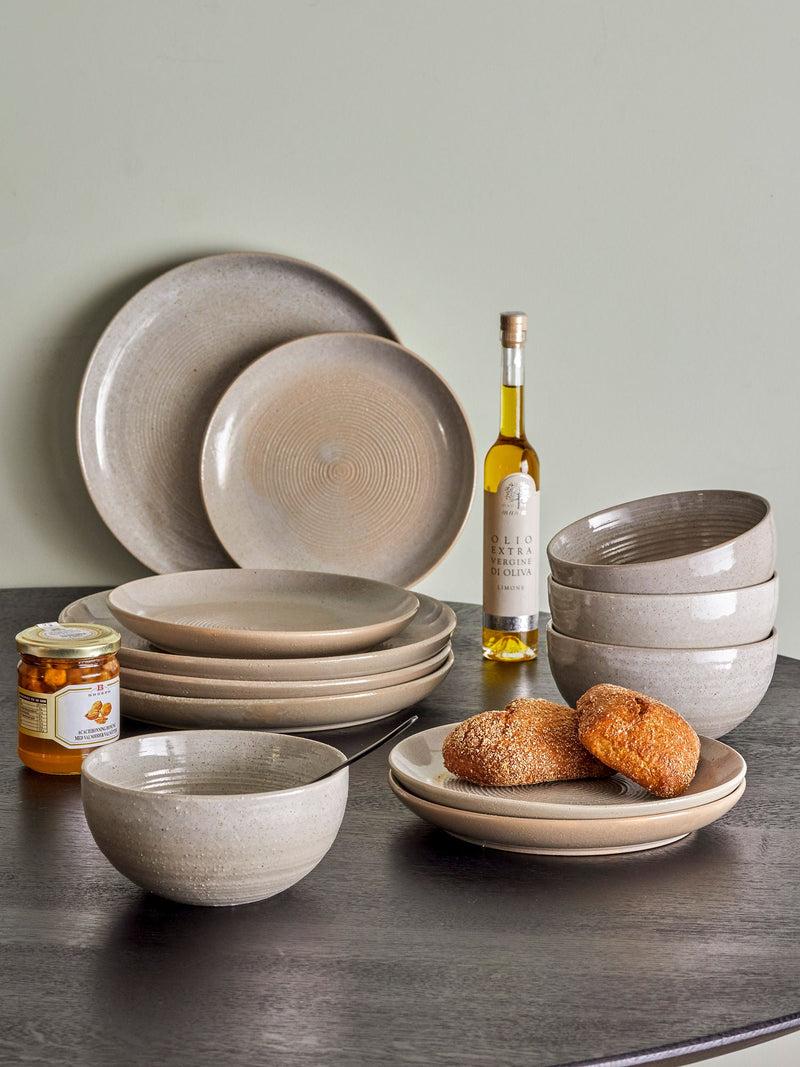 Bloomingville Taupe Geschirr-Set, Grau, Steingut Lagerräumung