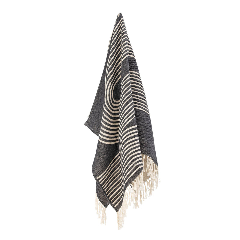 Bloomingville Anek Decke, Schwarz, Baumwolle Online Outlet