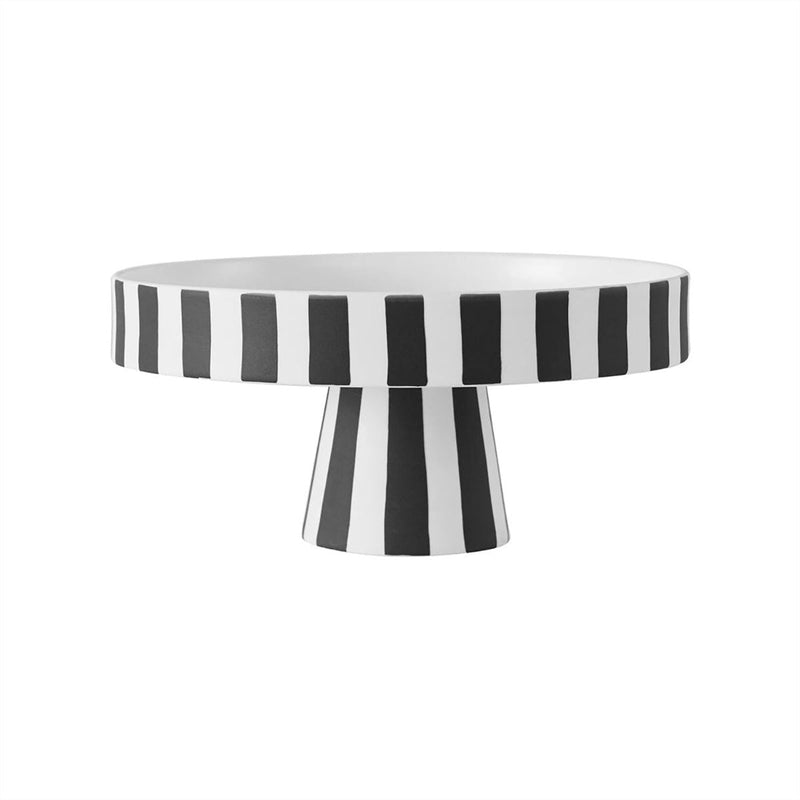 OYOY LIVING Toppu Tray Serviertablett in Schwarz/Weiß Ø20cm Letzte 3 Tage