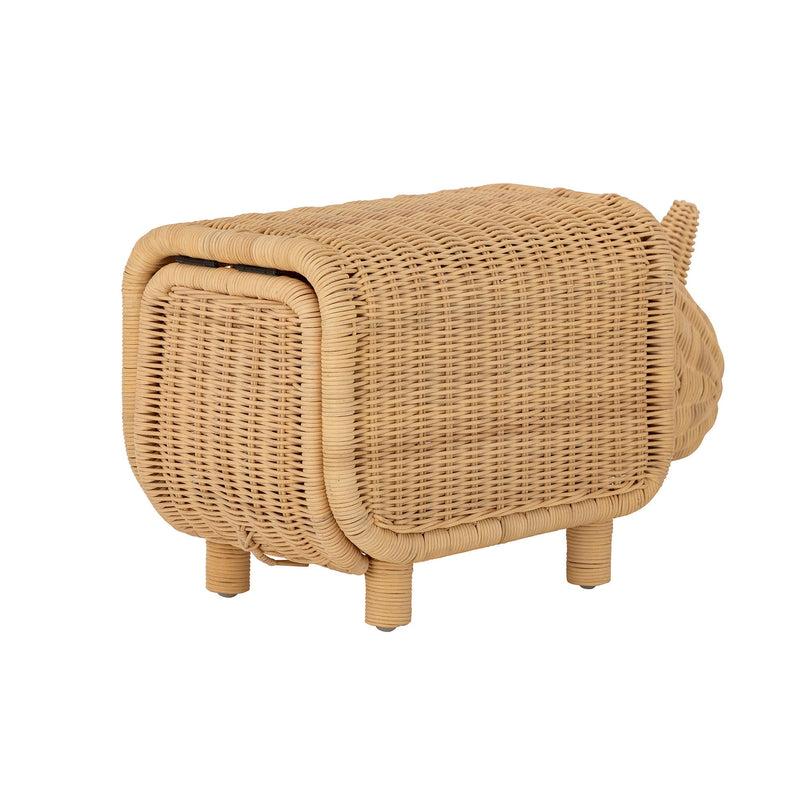 Bloomingville MINI Soffe Hocker mit Stauraum, Natur, Rattan Schlussverkauf