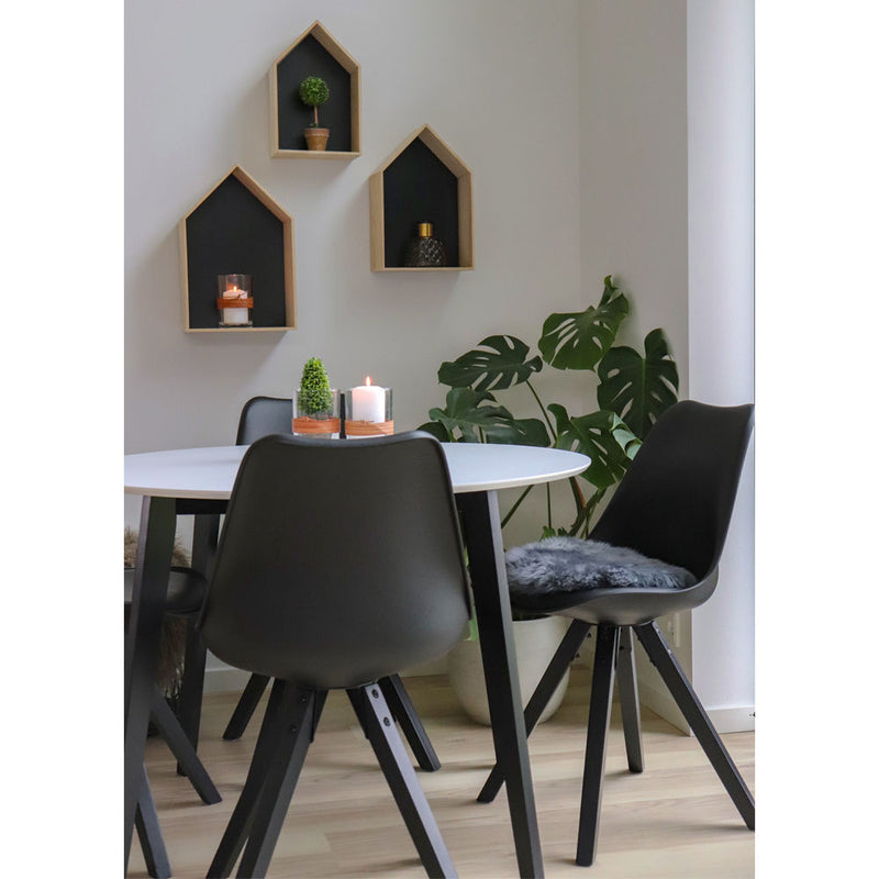 House Nordic Stuhl Bergen, 2er Set in Schwarz Tiefpreis