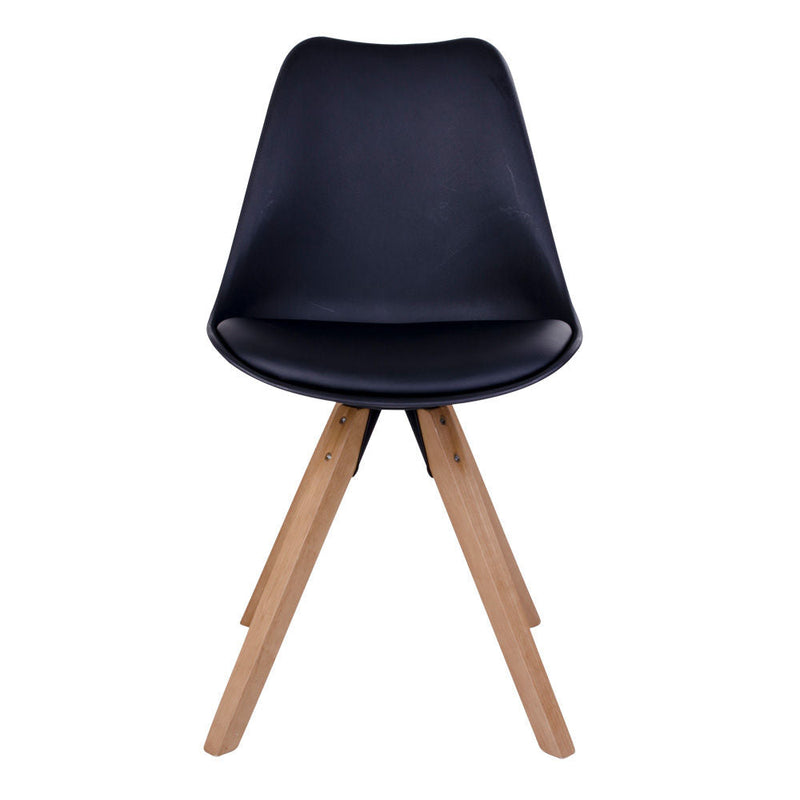 House Nordic Stuhl Bergen, 2er Set in Schwarz/Natur Super Sparpreis
