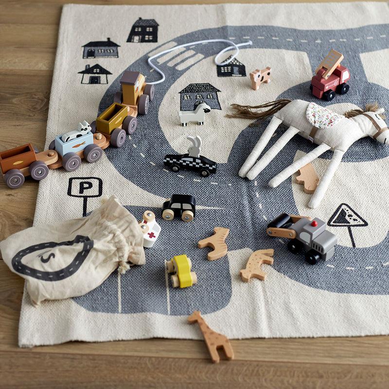 Bloomingville MINI Dennis Teppich, Grau, Baumwolle Kauf eins, bekomm eins gratis