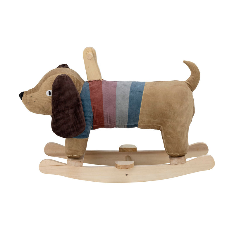 Bloomingville MINI Charlie Schaukelpferd Hund, Braun, Polyester Kostenlose Rückgabe