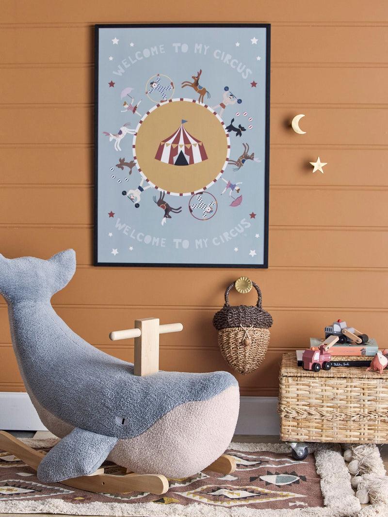 Bloomingville MINI Maximo Illustration mit Rahmen, Schwarz, Kiefer Blitzangebot