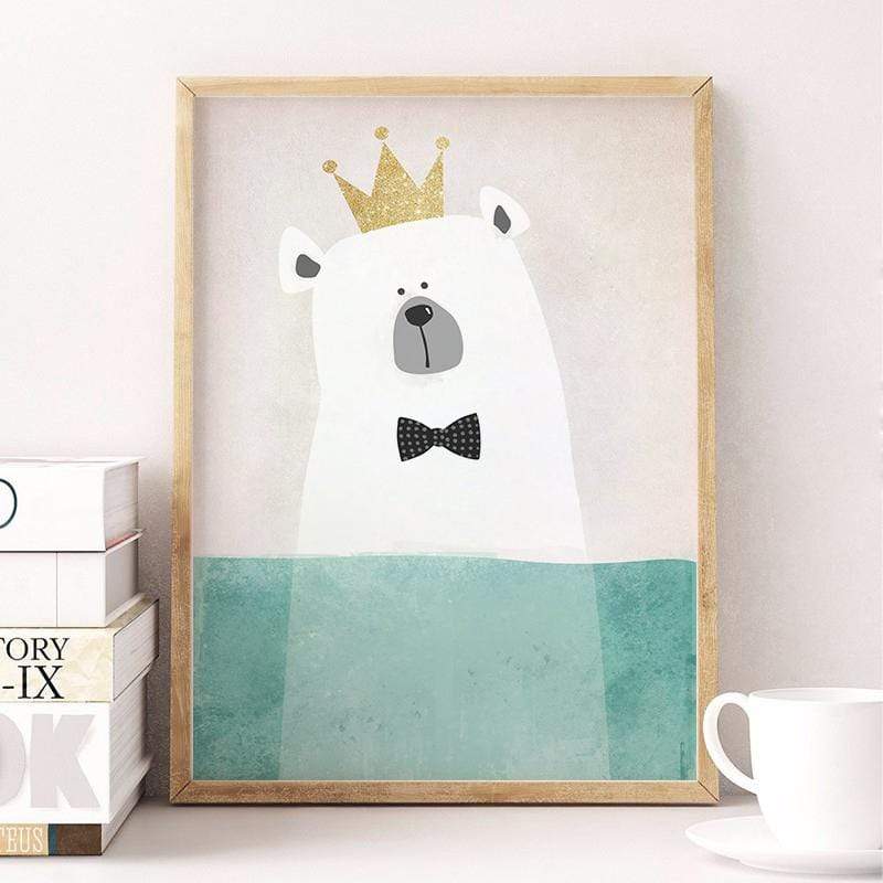LaLe Living Kinderbild Bär mit Krone A4 21x30cm Vierteljährliche Förderung
