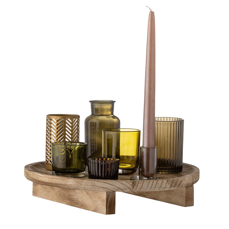 Bloomingville Sanga Tablett mit Teelichthaltern, Natur, Glas Bis zu 55% Rabatt
