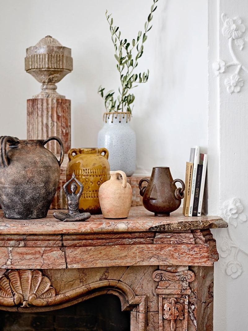 Bloomingville Rijad Deko-Vase, Gelb, Terrakotta Super Rabatt