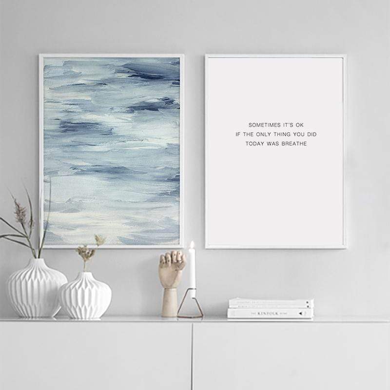 LaLe Living Bild Leinwanddruck mit inspirierendem "it's okay" Schriftzug A4 21x30cm Blitzverkäufe
