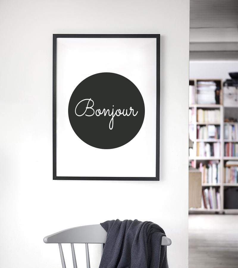 LaLe Living Bild Leinwanddruck Bonjour Schriftzug Bis zu 65% Rabatt