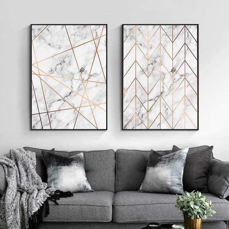 LaLe Living Leinwanddruck Marmor Bild im Geo Design A3 / A4 Nur für heute