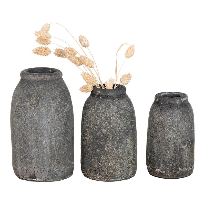 House Nordic Velas Terrakotta Vasen 3er Set in Dunkelgrau Wochenangebot