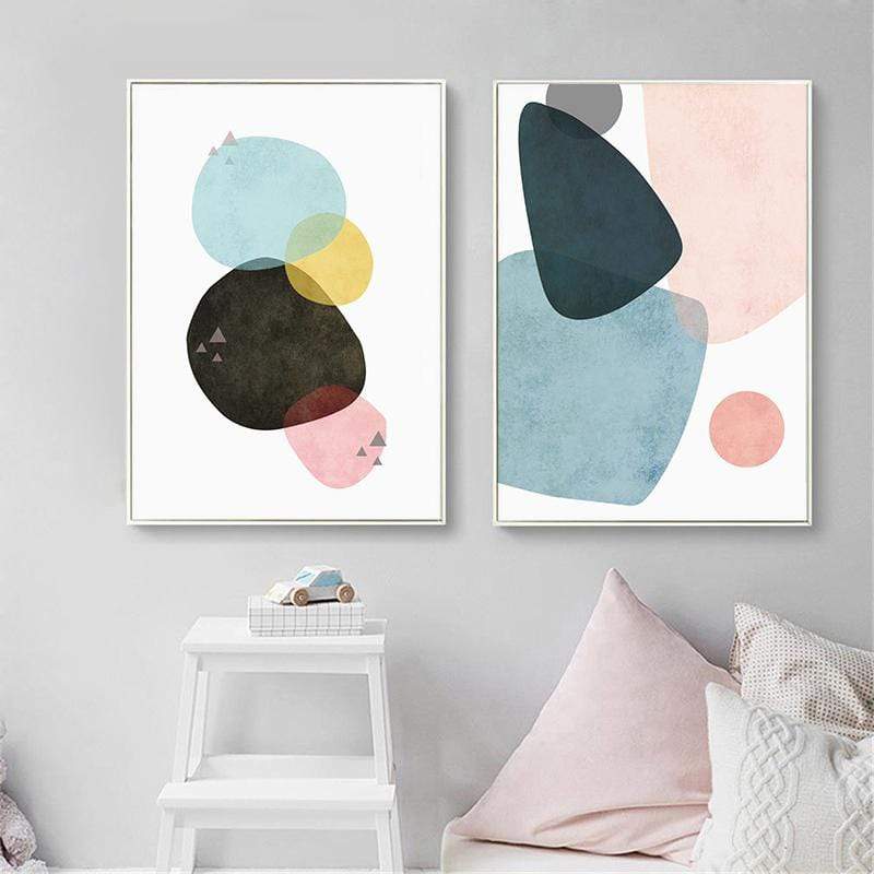 LaLe Living Bild Leinwanddruck Abstrakt in Pastell A4 Sonderangebot der Fabrik