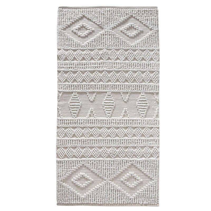 LaLe Living Teppich Doku aus PET Garn in Elfenbeinweiß, 150 x 80 cm Verkauf