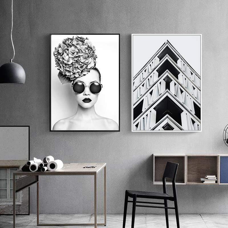 LaLe Living Bild Leinwanddruck Abstrakt Building A3 / A4 Begrenztes Angebot