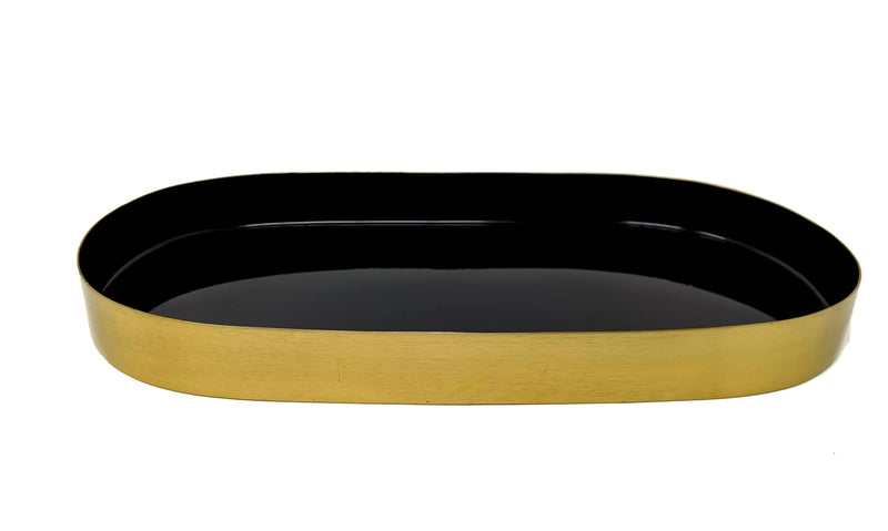 LaLe Living Deko-Tablett "Glam" aus Eisen in Gold/Schwarz, 30x15cm Black Friday
